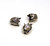 Petite Tulip End Caps - Oxidized Silver