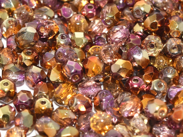 3mm Fire Polished - Crystal Sunny Magic Embers