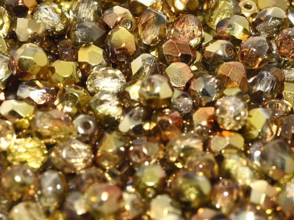 3mm Fire Polished - Crystal Sunny Magic Gold