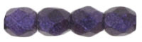 3mm Fire Polished - Metallic Suede Purple
