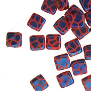 6mm 2H Tile - Red Laser Azure Cracked