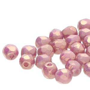 3mm Fire Polished - Chalk Violet Luster