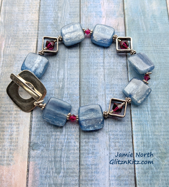 Sample - Kyanite Squared / Sterling Bracelet