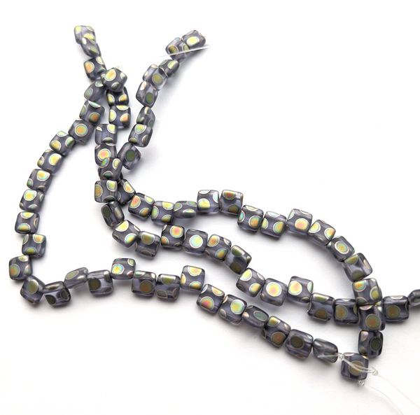 6mm 2H Tile - Tanzanite Matte Vitrail Dots