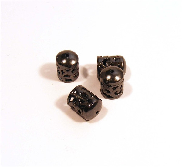 Fabulous gunmetal end caps - 11mm long with an 8mm opening