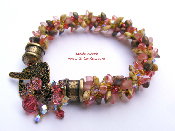 Sample - Bead-It-Up Rose Peach Kumihimo Bracelet