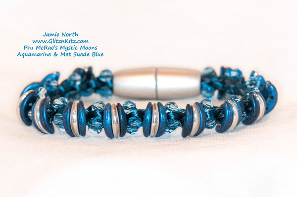 Sample - Mystic Moons Blue/Silver Kumihimo Bracelet