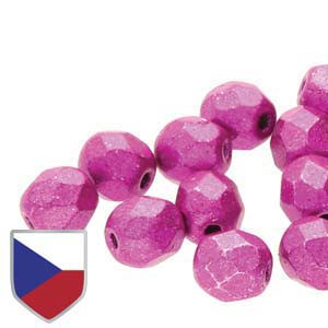 4mm Fire Polished - Metalust Hot Pink CS
