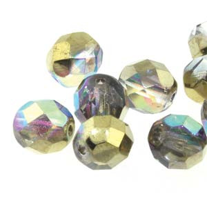 4mm Fire Polished - Crystal Golden Rainbow