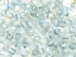 4mm Fire Polished - Etched Crystal Blue Rainbow