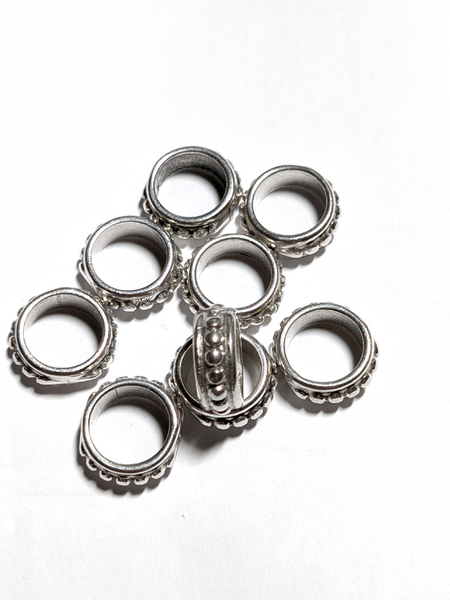 10mm Round Dots Spacer Antique Silver Plate