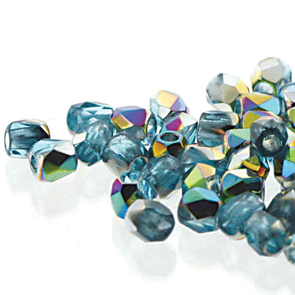 Fire Polished True 2mm - Aqua Vitrail