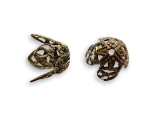 Filigree 12mm End Cap - Vintage Natural Brass