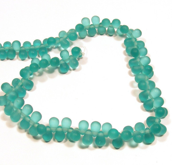 4X6mm Drops - Matte Teal