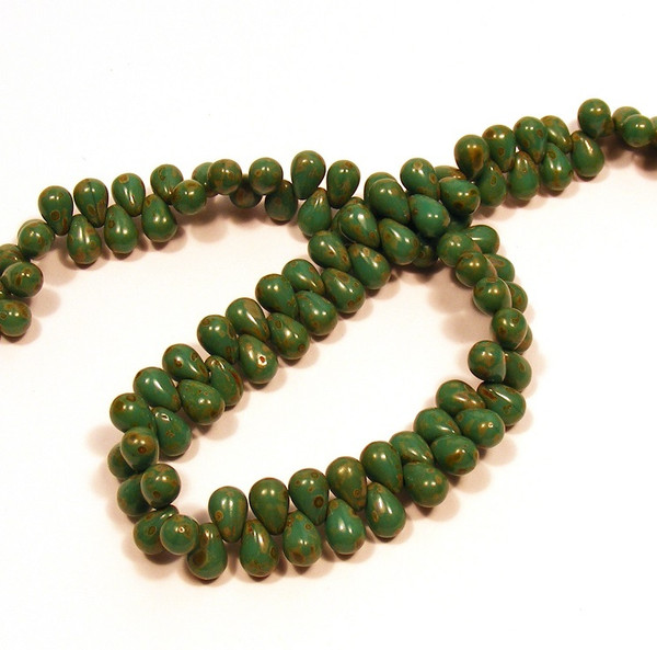 4X6mm Drops - Picasso Turquoise