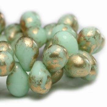 5X7mm Drops - Mint Gold