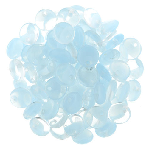 6mm Lentil - Crystal & Lt Blue
