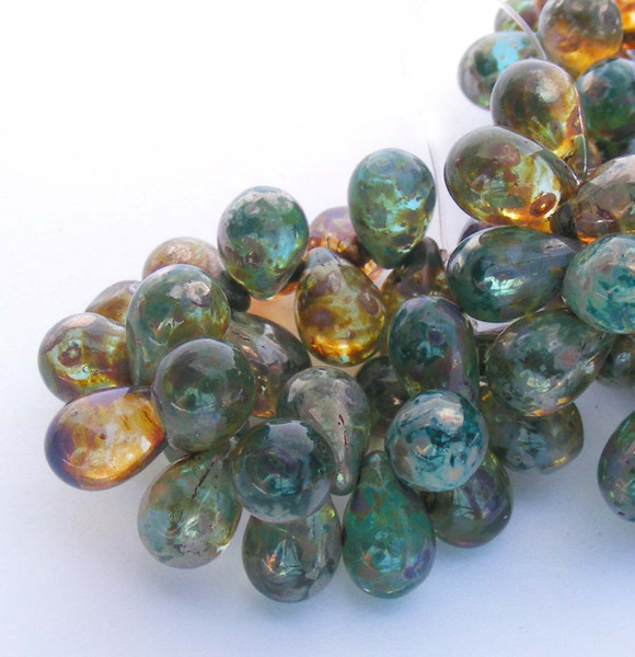 6X9mm Drops - Green Mix