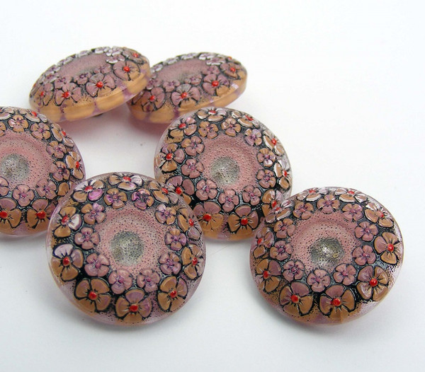 22mm Garland Pink Button