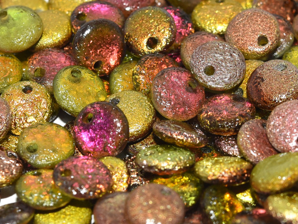 6mm Lentil - Etched Magic Green