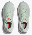 W Hoka Clifton 10 Wide Sea Glass/Neon Flame