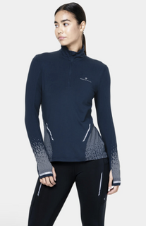 W Ron Hill Tech Reflect 1/2 Zip Navy/Reflect