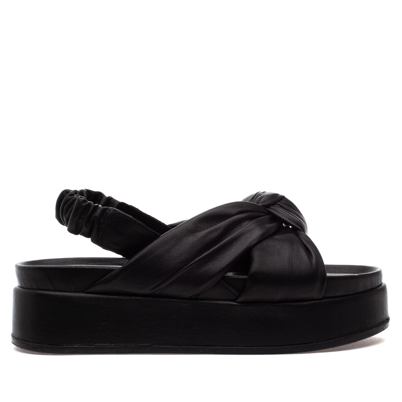 DOUCAL’S Women Sandals DD8716CASTUF073NN00 Black Women's leather sandal with buckles | black - Doucal's