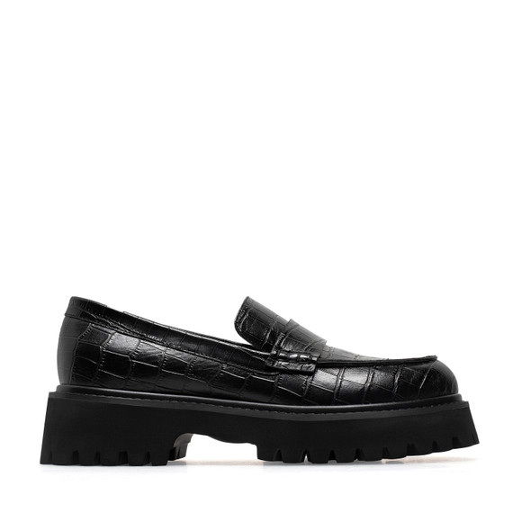 Black Croc Leather