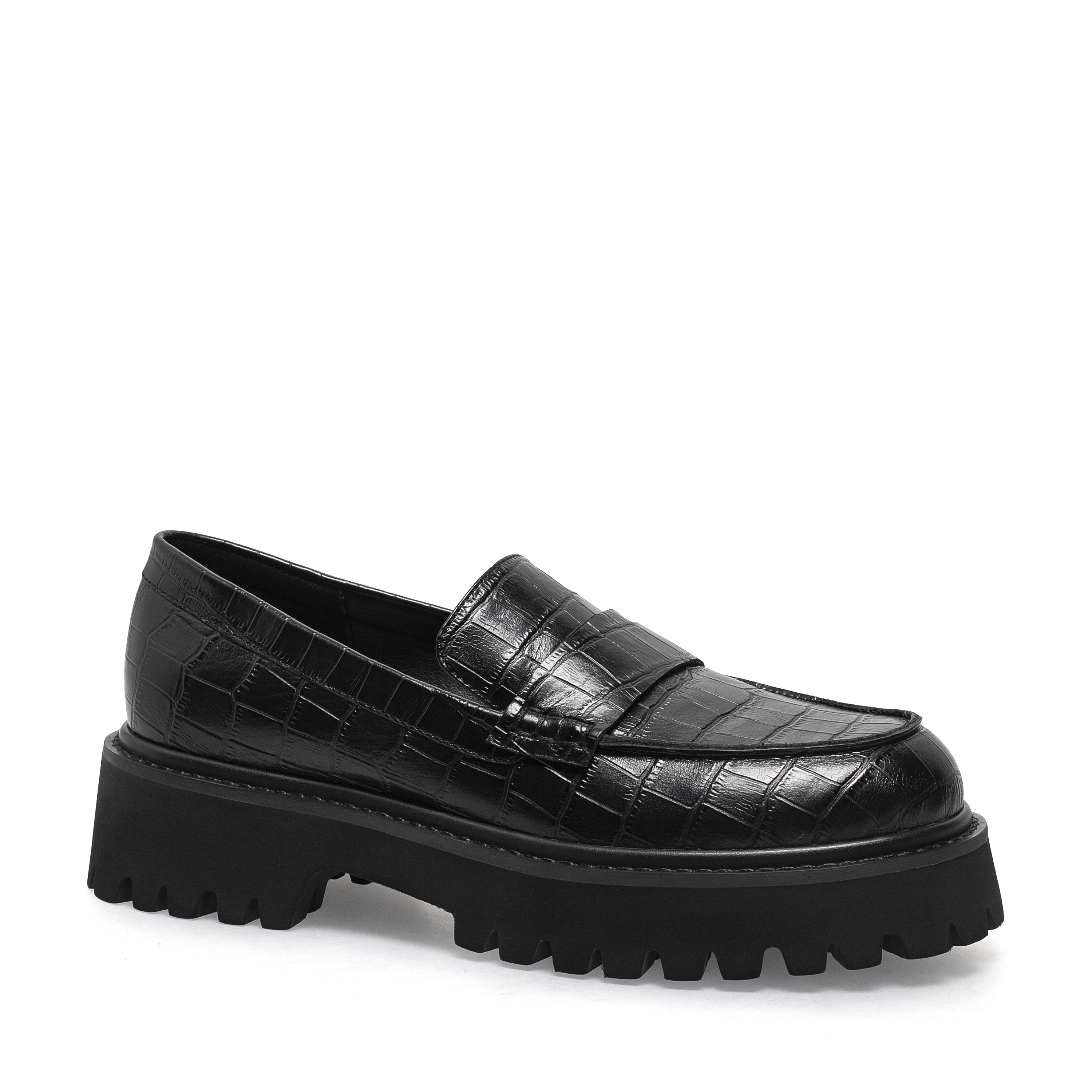 Black Croc Leather