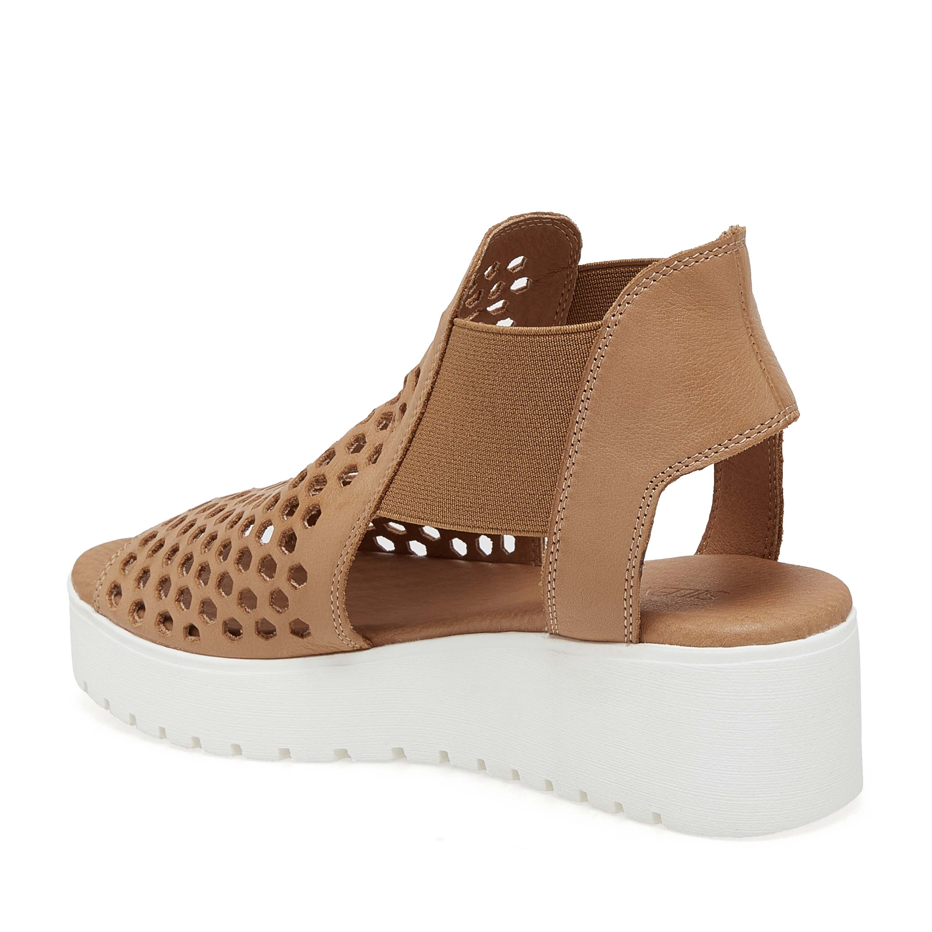 Dark Tan White Leather Dark Tan White Leather