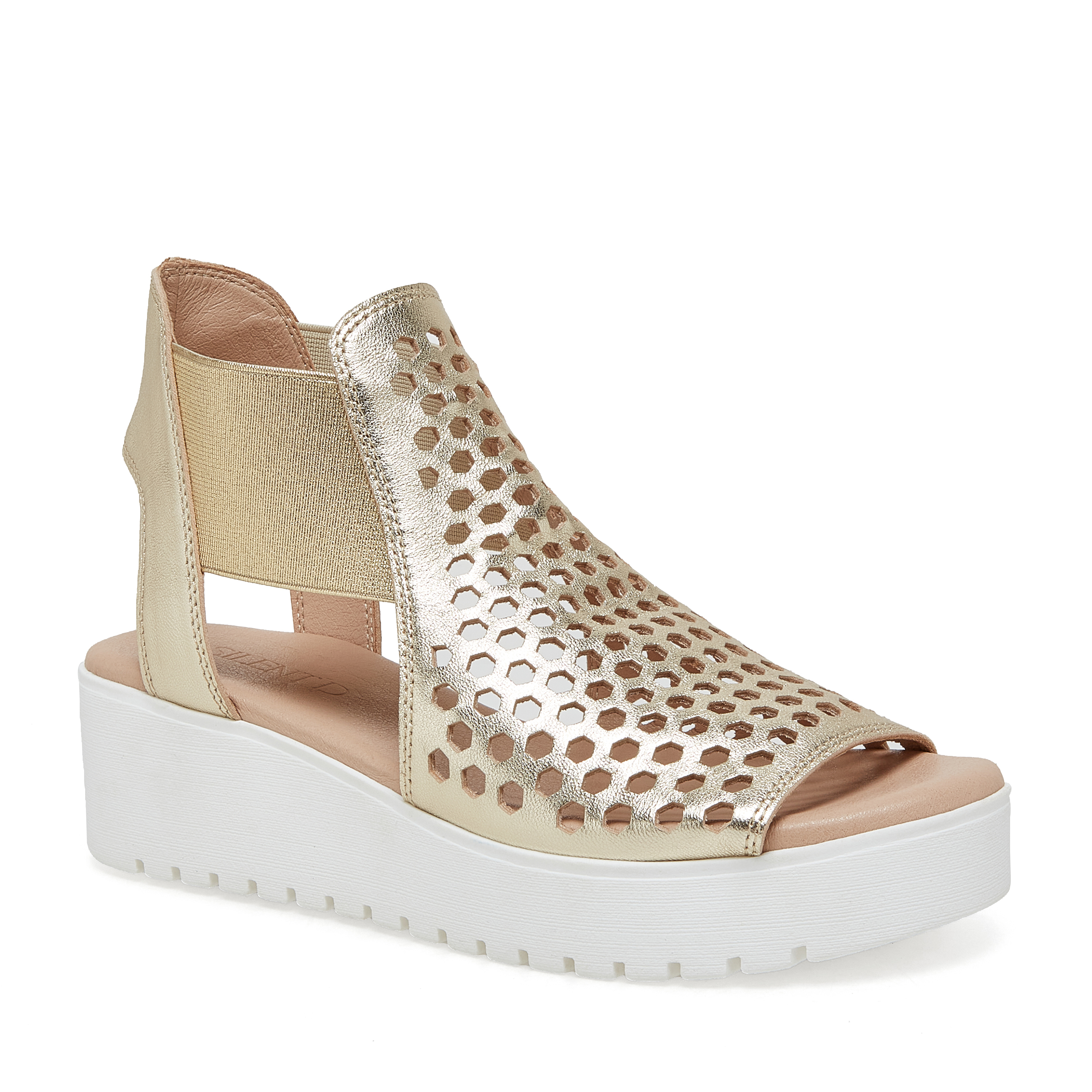 Pale Gold White Leather