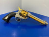 1958 Colt SAA Nickel/Gold & Fire Blue 5 1/2" *CATTLEBRAND MASTER ENGRAVED*