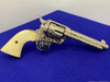 1982 Colt Single Action Army Nickel 5.5" *PHENOMENAL CATTLEBRAND ENGRAVED*
