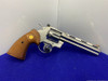 1988 Colt Python -STUNNING BRIGHT STAINLESS- 6" Mag-na-ported Barrel