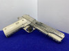 1977 Colt Government Series 70 Nickel *COLT FACTORY "C" SCROLL ENGRAVED*