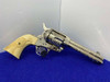 Colt Single Action Army -NICKEL & FIRE BLUE- *FACTORY "C" SCROLL ENGRAVING*