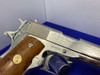 1970 Colt 1911 45ACP Nickel 5" *EUROPEAN-AFRICAN WWII COMMEMORATIVE* 1 of 2