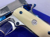 Colt Government .38 Super 5" -MIRRORED STAINLESS- *FIRE BLUE ACCENTS*-GID1158541539