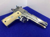 Colt Government .38 Super 5" -MIRRORED STAINLESS- *FIRE BLUE ACCENTS*-GID1158541539