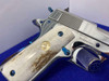 Colt Government .45 ACP 5" -MIRRORED STAINLESS- *FIRE BLUE ACCENTS*