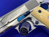 Colt Government .38 Super -BRIGHT MIRRORED STAINLESS- *FIRE BLUE ACCENTS*
