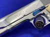 Colt Government .38 Super -BRIGHT MIRRORED STAINLESS- *FIRE BLUE ACCENTS*