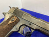 1918 Colt 1911 US Army .45 ACP Blue 5" *ICONIC LATE WWI 1911* Superb