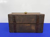 Antique Wood Chest w/ Crescent Lock Key Lift Tray *AUTHENTIC OLD PIECE*