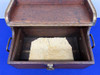 Antique Wood Chest w/ Crescent Lock Key Lift Tray *AUTHENTIC OLD PIECE*