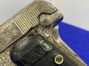 1913 Colt M1908 Pocket Hammerless -FULL COVERAGE FLORAL SCROLL ENGRAVED-