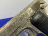 1913 Colt M1908 Pocket Hammerless -FULL COVERAGE FLORAL SCROLL ENGRAVED-