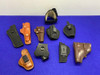 Lot of 10 Assorted Handgun Holsters - Hunter, Allen, Bull *LEATHER & NYLON*