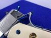 CUSTOM Colt Government 45ACP *MIRROR POLISHED & FIRE BLUE* Genuine Ivory