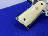 CUSTOM Colt Government 45ACP *MIRROR POLISHED & FIRE BLUE* Genuine Ivory